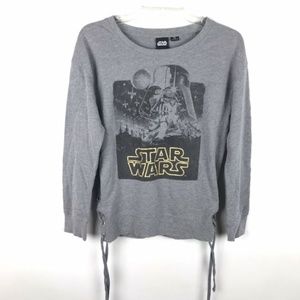 Star Wars Gray Graphic Print Long Sleeve Shirt Top